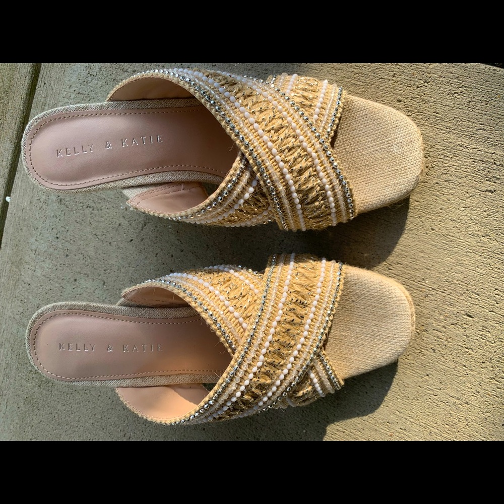 Kelly & Katie slip on wedge sandals size 9M